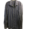Bugatchi Uomo Men’s XXL Blue Striped Long Sleeve Button Down Cotton Shirt