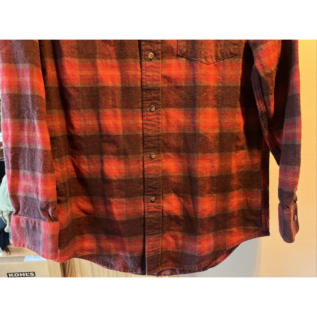 Pendleton mason men’s M red plaid long sleeve button down cotton flannel shirt