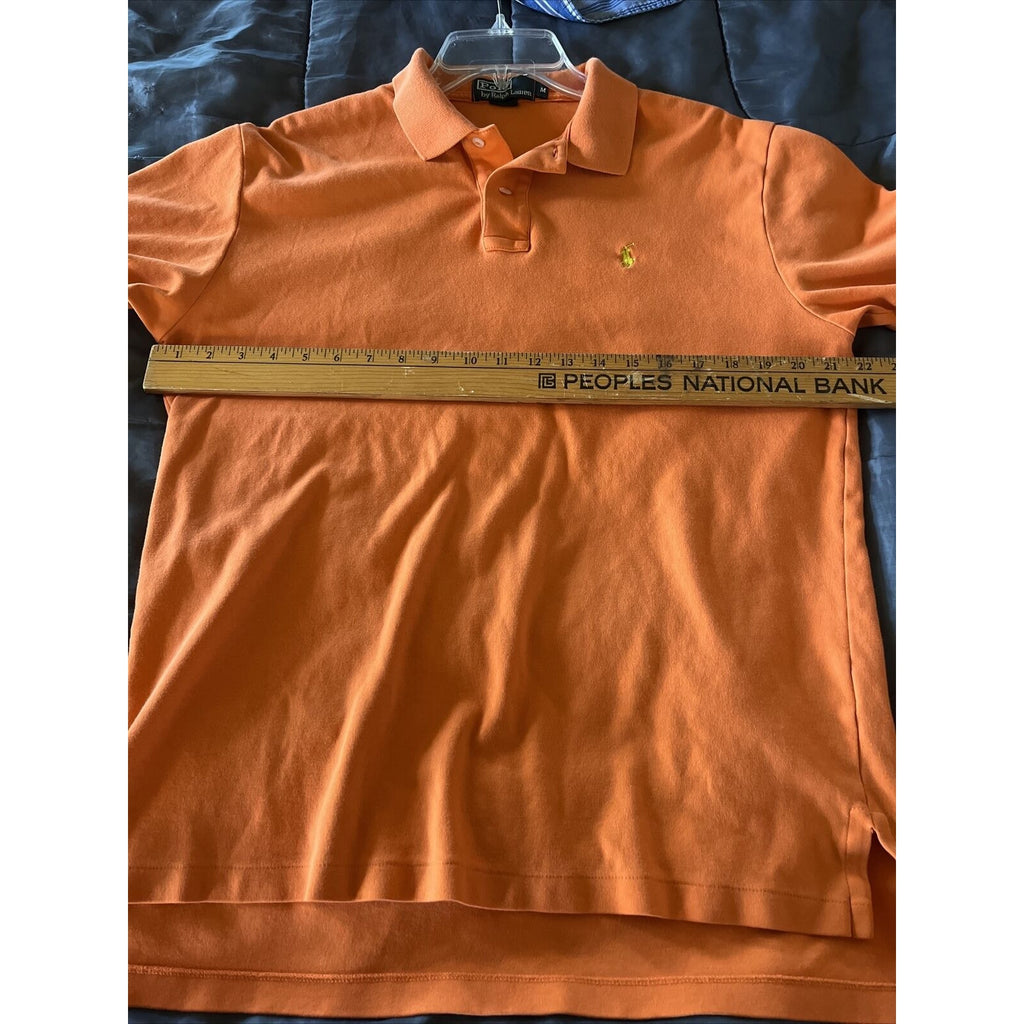 Polo Ralph Lauren Men’s M Orange Short Sleeve 1/4 Button Cotton Polo Shirt