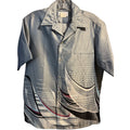Tori Richard Vintage Men's Small Gray SS Button Down Polyester Hawaiian Shirt