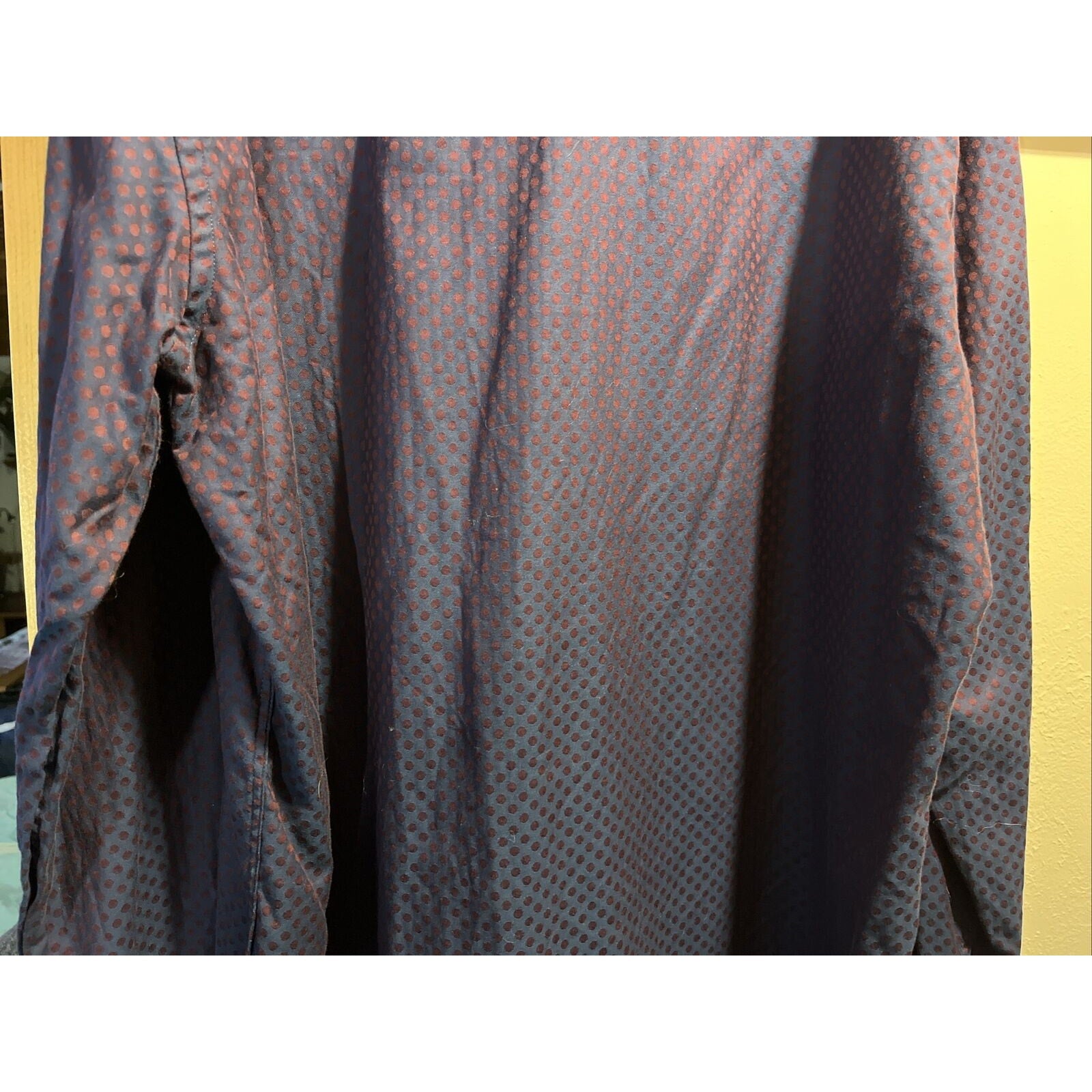 Bugatchi Uomo Men’s L Purple Geometric Dot Long Sleeve Button Down Cotton Shirt