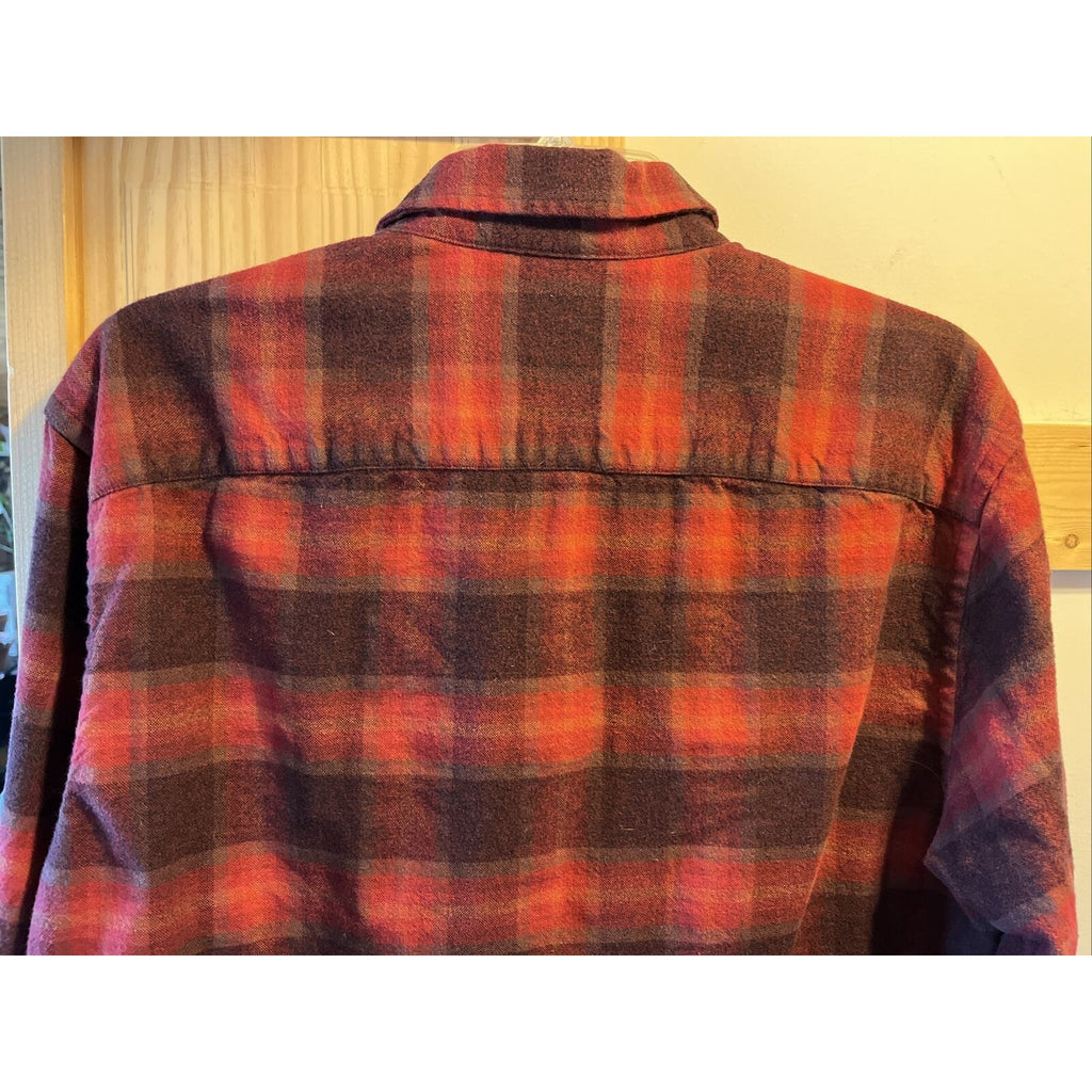 Pendleton mason men’s M red plaid long sleeve button down cotton flannel shirt