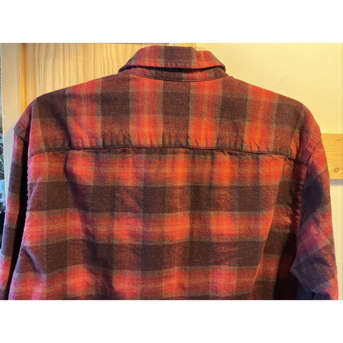 Pendleton mason men’s M red plaid long sleeve button down cotton flannel shirt