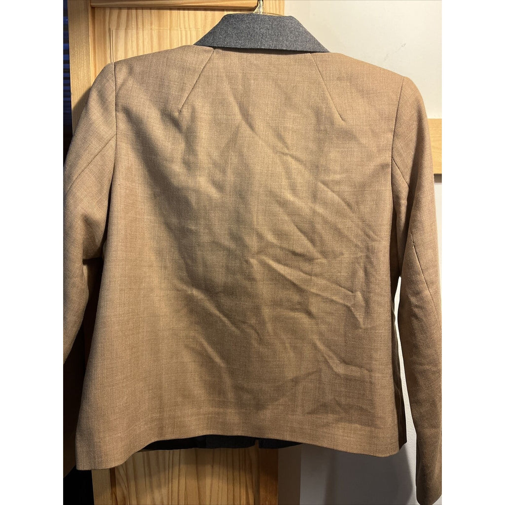 Pendleton Women’s 12 Petite Brown Virgin Wool Long Sleeve Full Zip Blazer Jacket